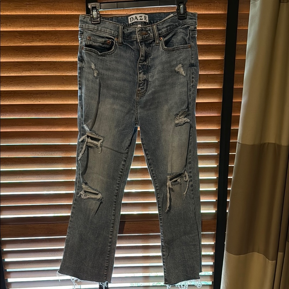 Daze Women's Distressed Blue Jeans